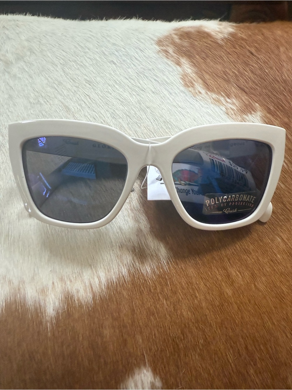 CRUSH Brand Optics White Large Statement Sunglasses NWT